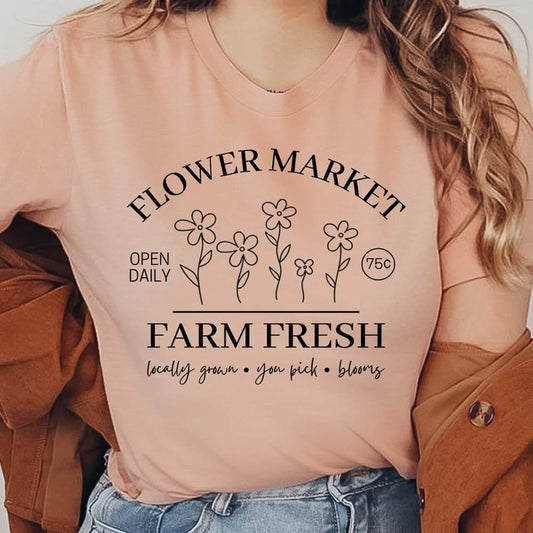 FLOWER MARKET MINIMALIST TSHIRT