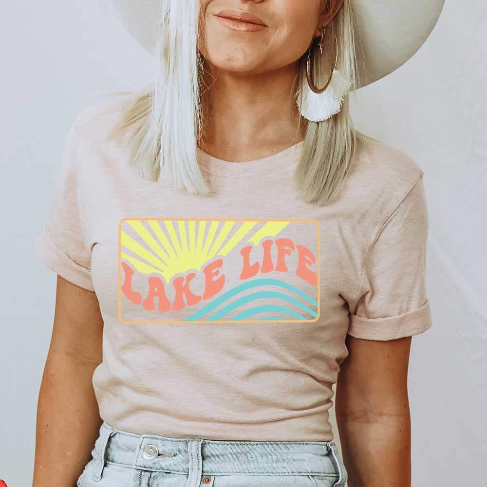 Lake life bright color design tshirt