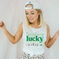 Lucky vibes stacked with clover 