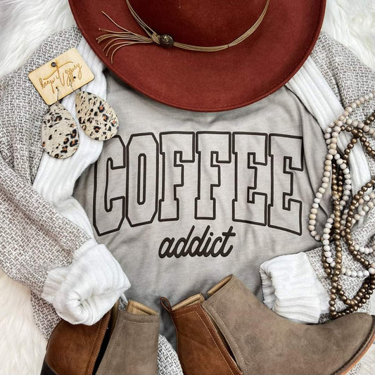 Coffee addict puff print tshirt