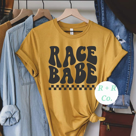 Race Babe Checkered Tshirt