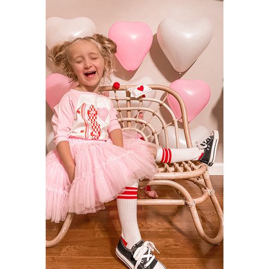 Skateboard valentine's kids tee