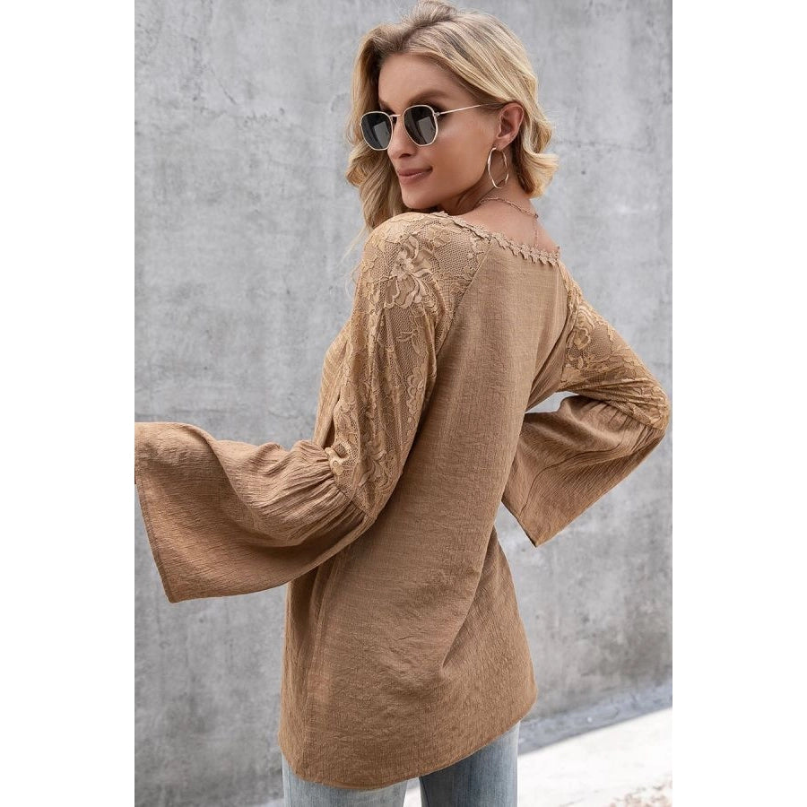 {MARKDOWN} Chic V Neck Long Sleeve Blouse