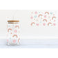 Boho rainbow can glass uv dtf cup wrap